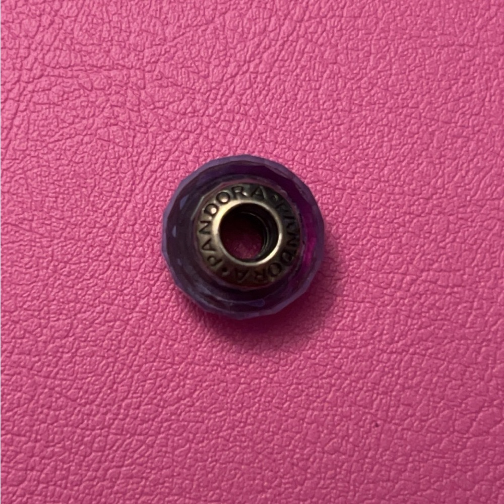 Pandora lavender wavy glass charm